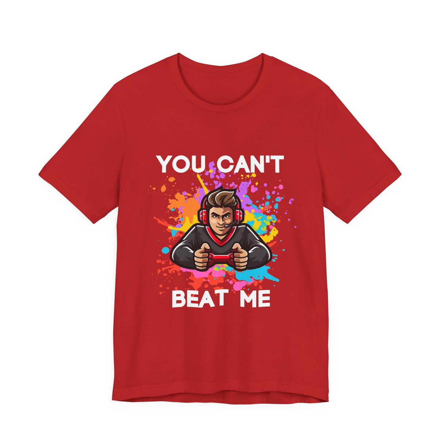 "You can't beat me" Gamer Men's Jersey Short Sleeve Tee