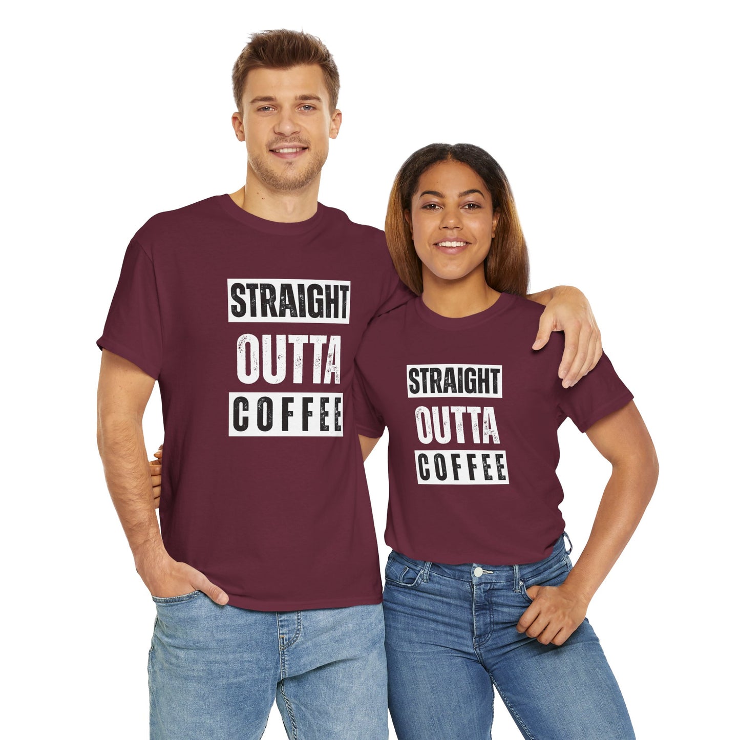 Straight Outta Coffee Unisex Heavy Cotton Tee
