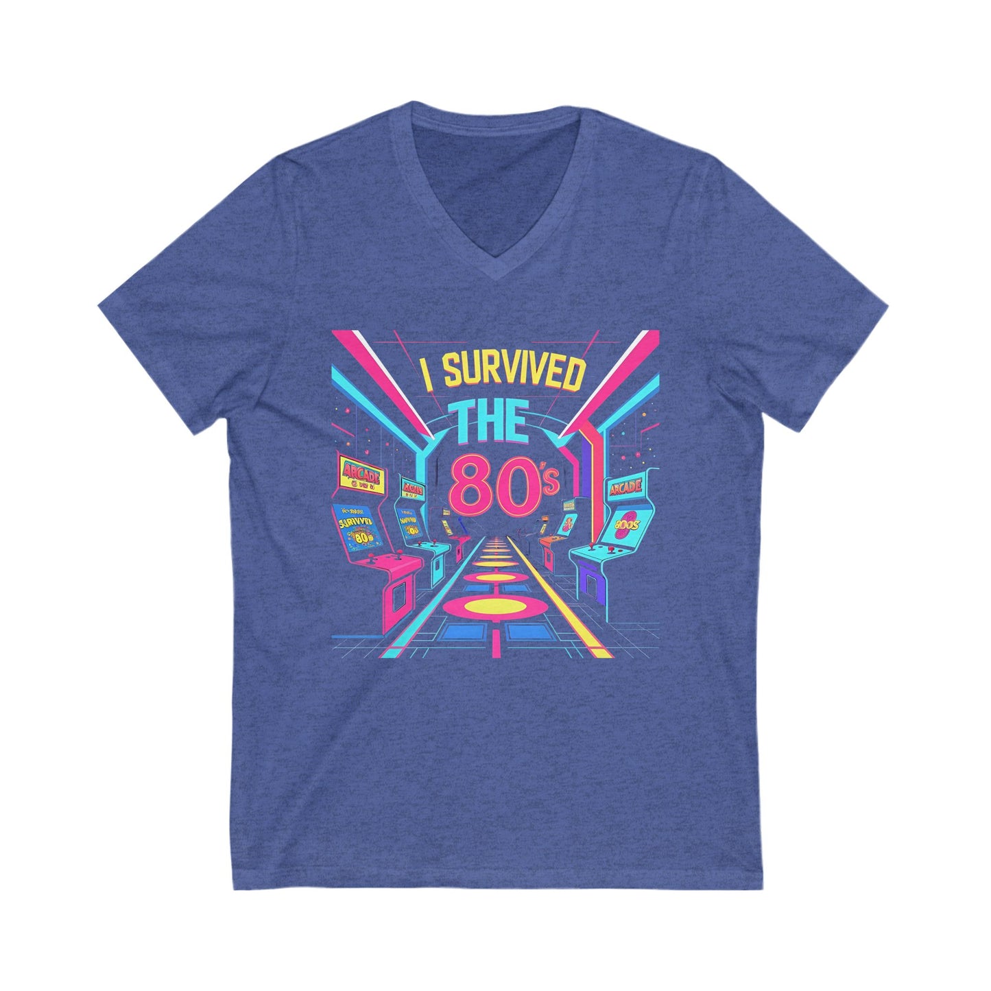 I Survived the 80s - Unisex Jersey Short Sleeve V-Neck Tee