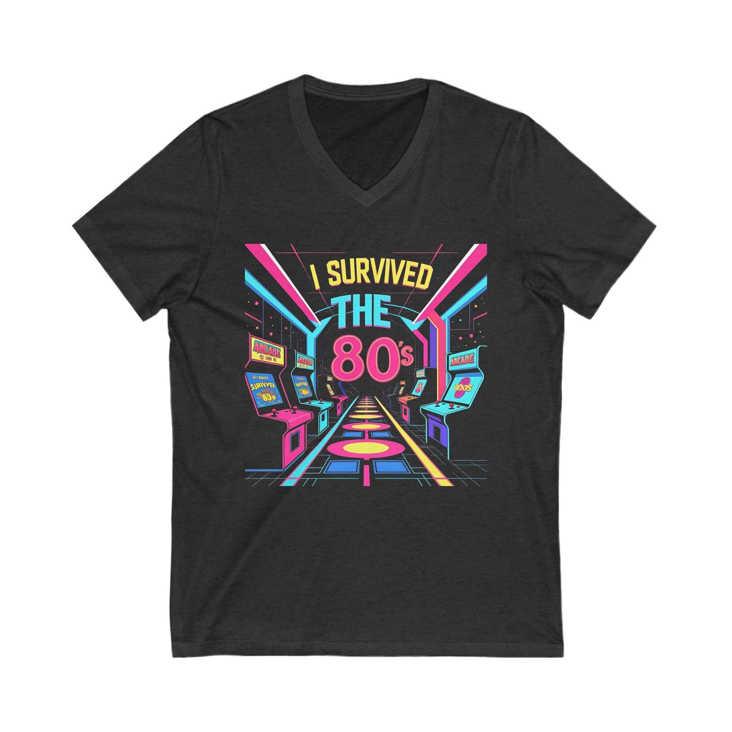 I Survived the 80s - Unisex Jersey Short Sleeve V-Neck Tee