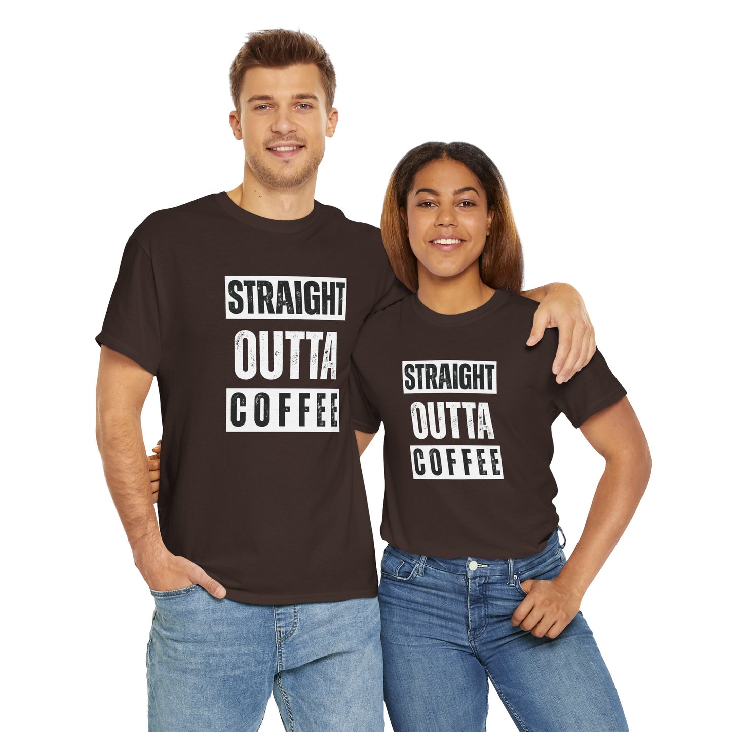 Straight Outta Coffee Unisex Heavy Cotton Tee
