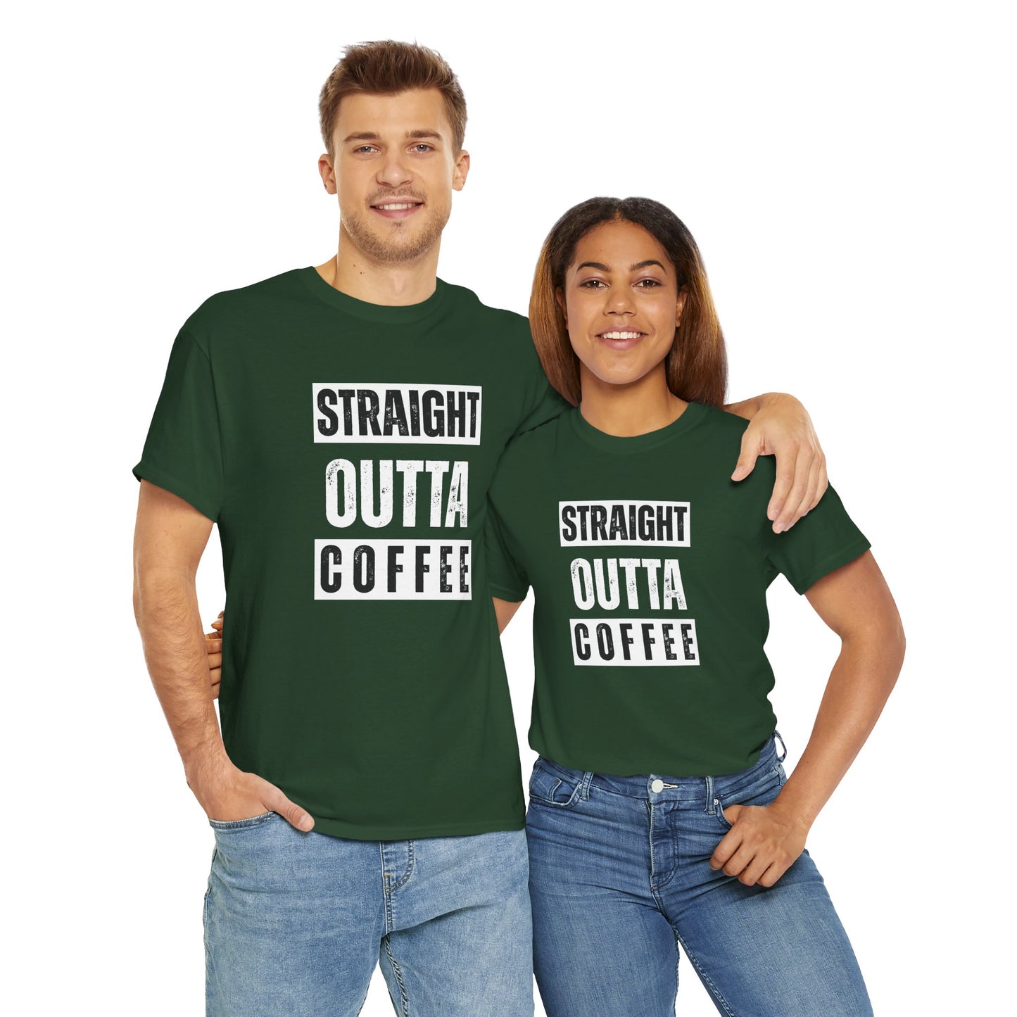 Straight Outta Coffee Unisex Heavy Cotton Tee