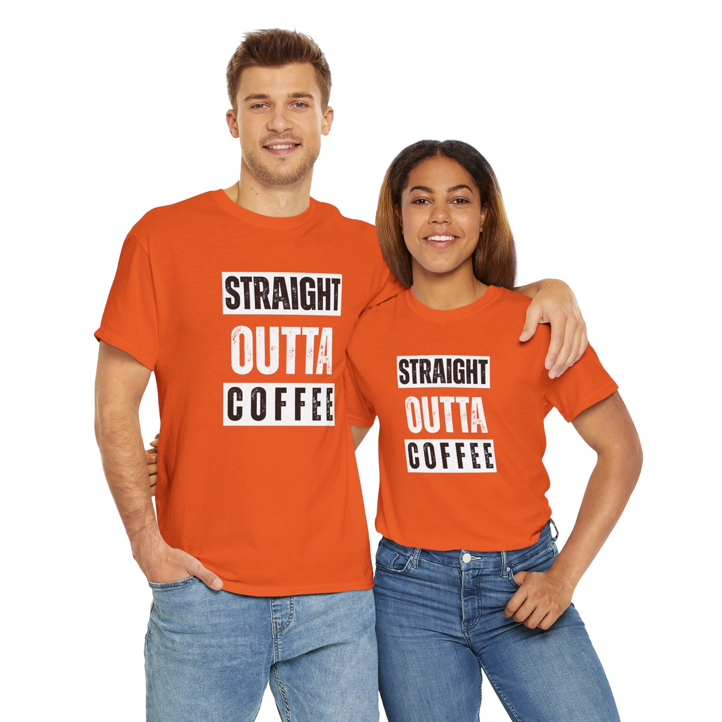 Straight Outta Coffee Unisex Heavy Cotton Tee