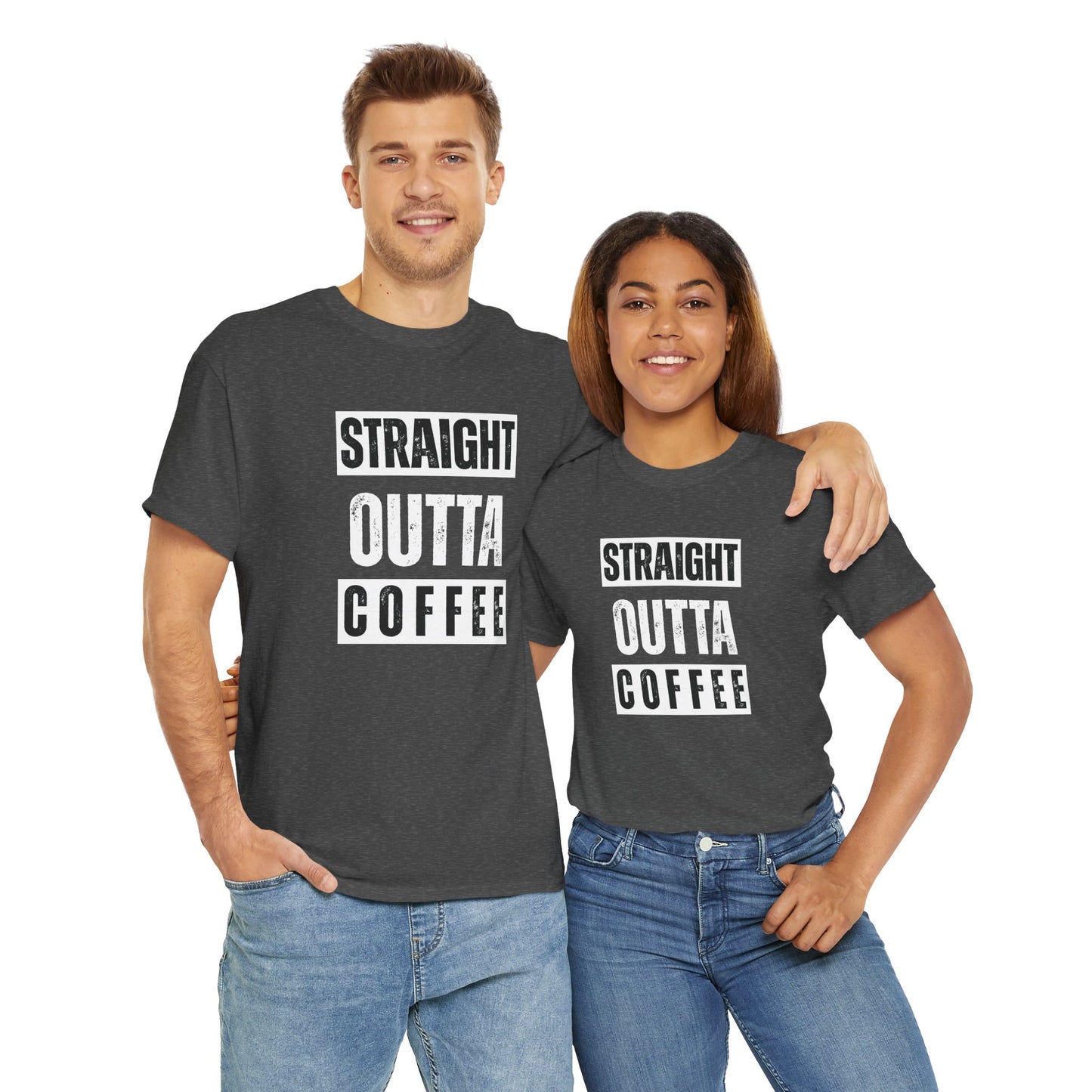 Straight Outta Coffee Unisex Heavy Cotton Tee