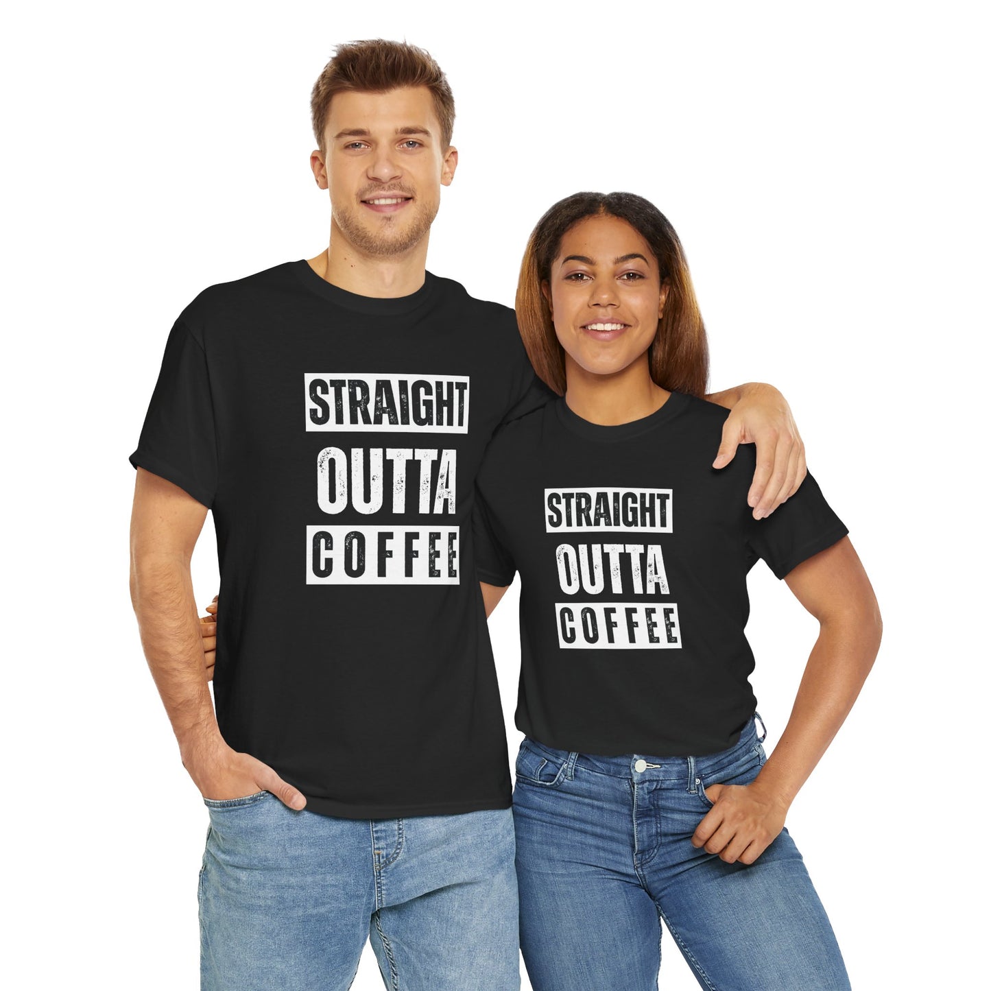 Straight Outta Coffee Unisex Heavy Cotton Tee