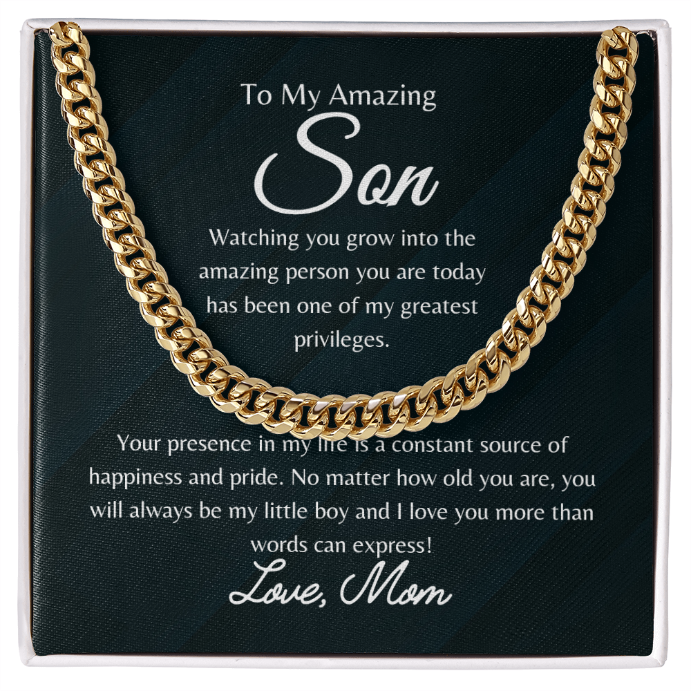 To My Amazing Son - Cuban Link Chain