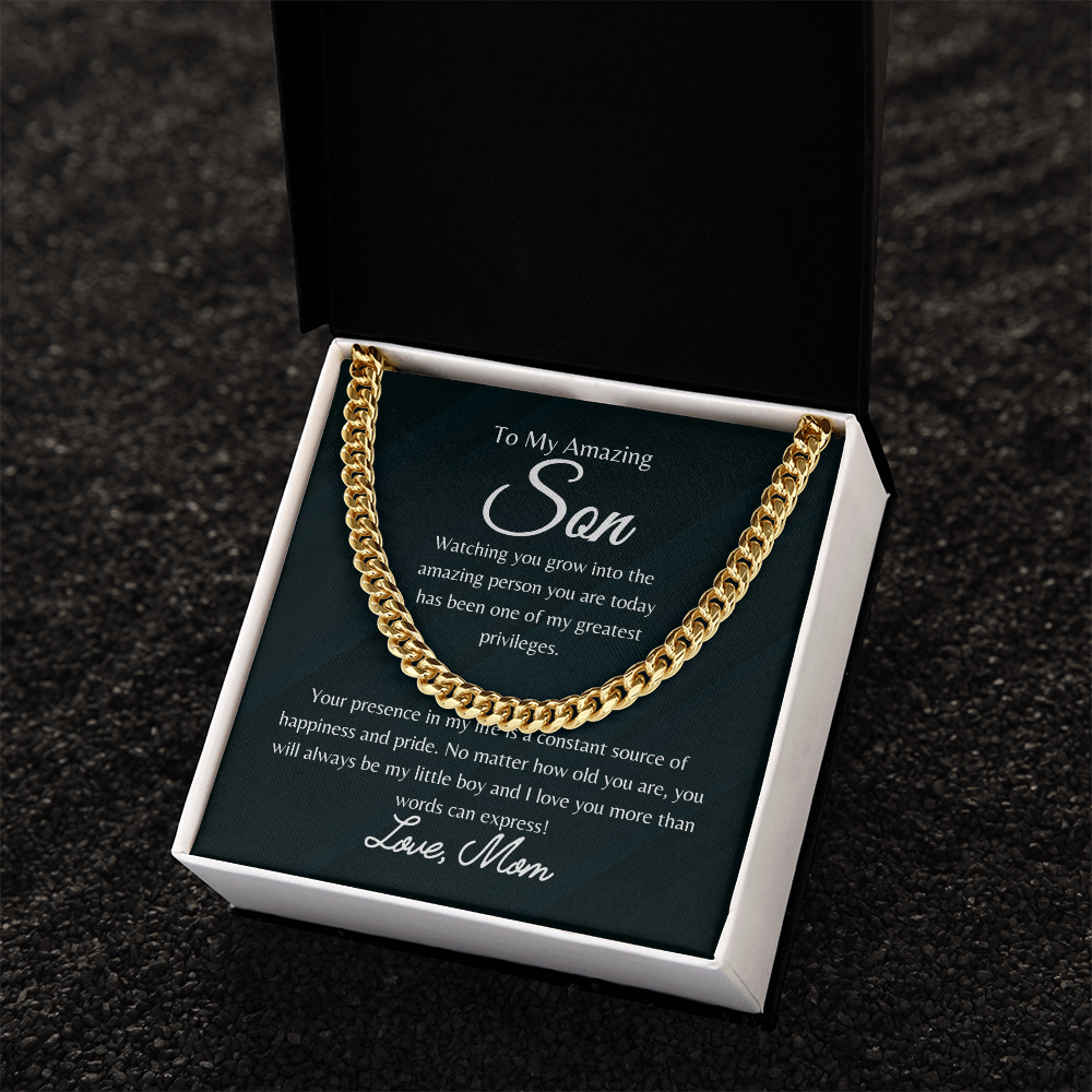 To My Amazing Son - Cuban Link Chain