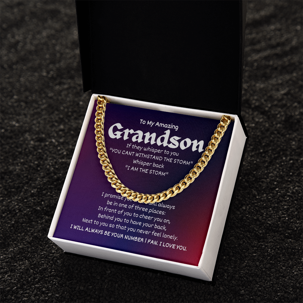 To My Amazing Grandson- Cuban Link Chain