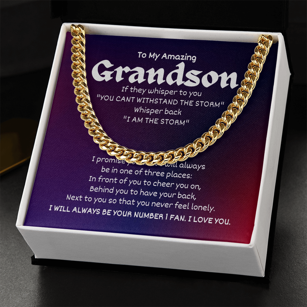 To My Amazing Grandson- Cuban Link Chain