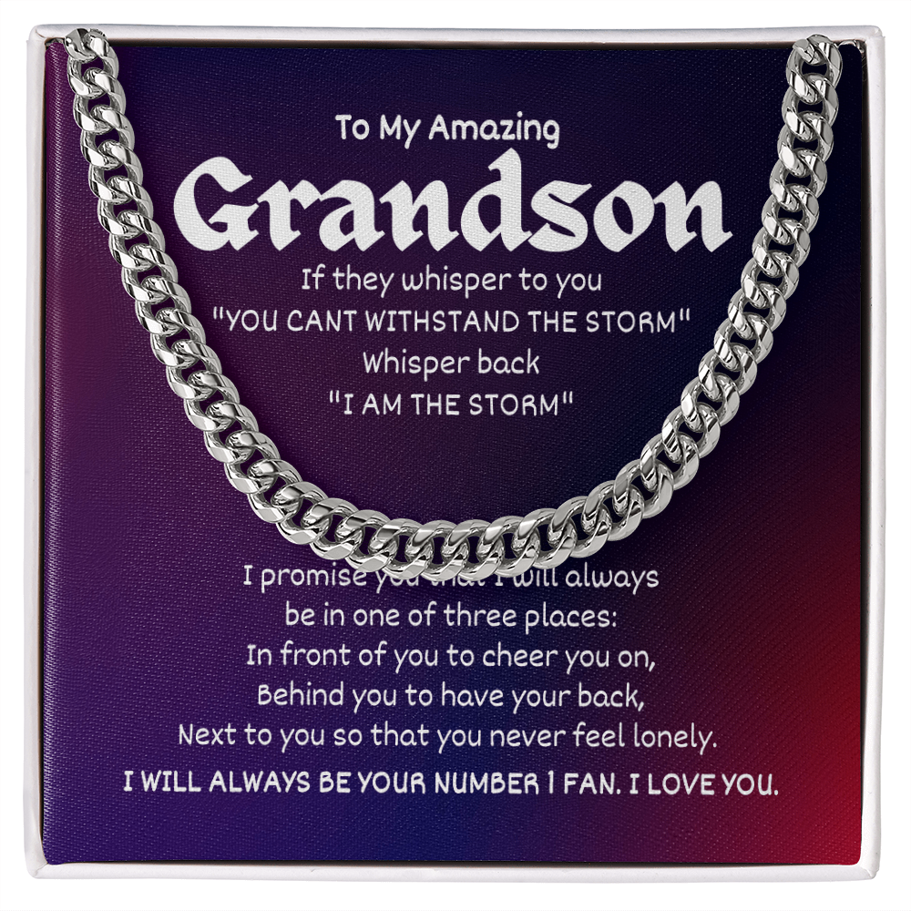 To My Amazing Grandson- Cuban Link Chain