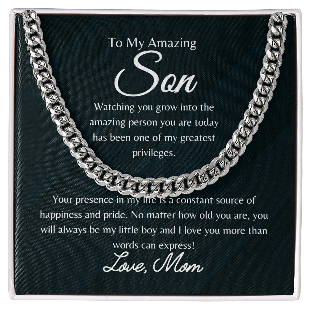 To My Amazing Son - Cuban Link Chain