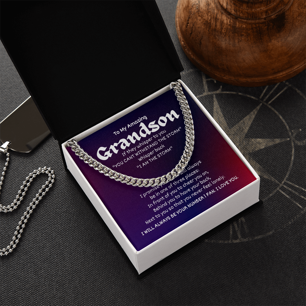 To My Amazing Grandson- Cuban Link Chain