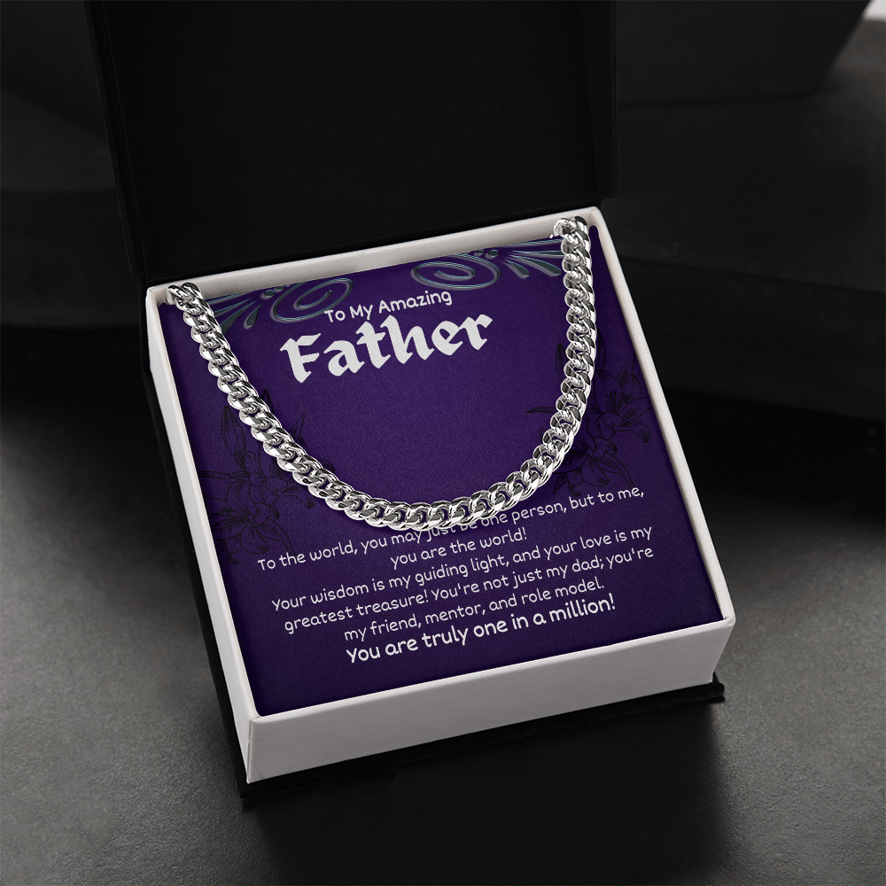 To My Amazing Father - Cuban Link Chain
