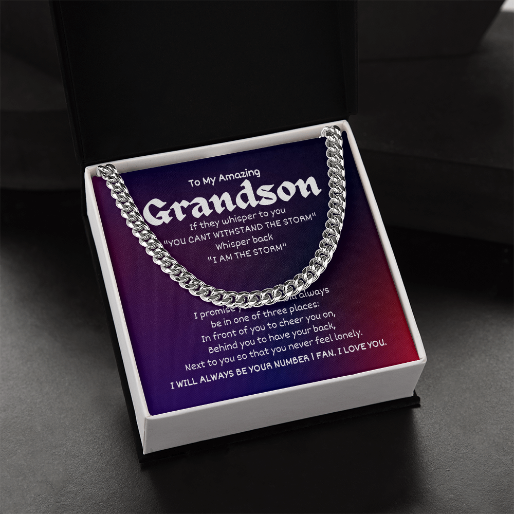 To My Amazing Grandson- Cuban Link Chain