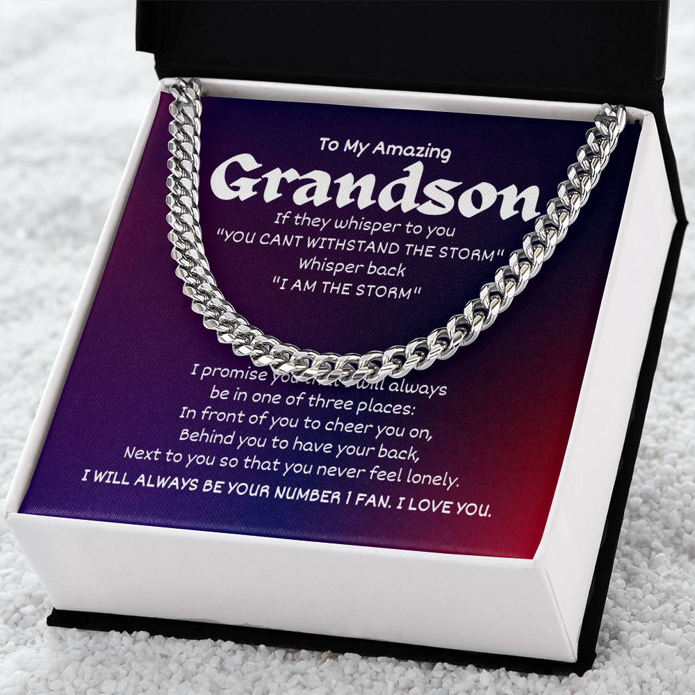 To My Amazing Grandson- Cuban Link Chain