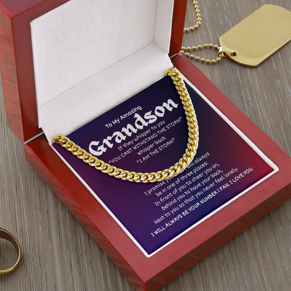To My Amazing Grandson- Cuban Link Chain