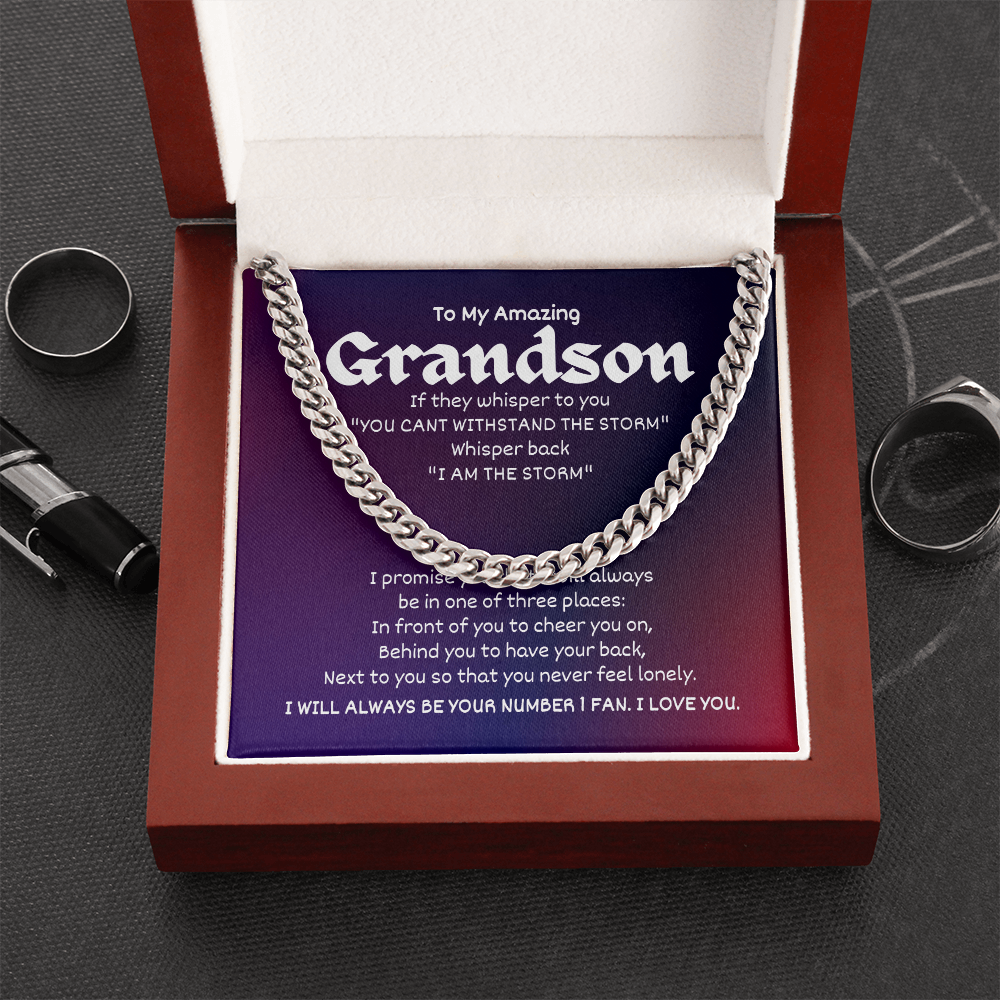 To My Amazing Grandson- Cuban Link Chain