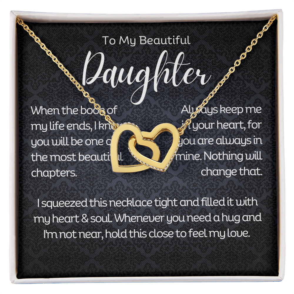 To My Beautiful Daughter - Interlocking Hearts Necklace