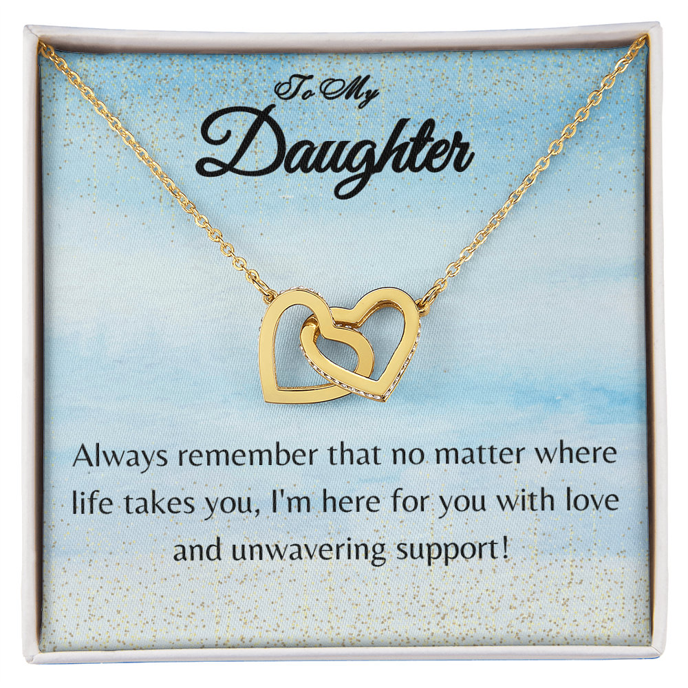 To My Daughter - Interlocking Hearts Necklace