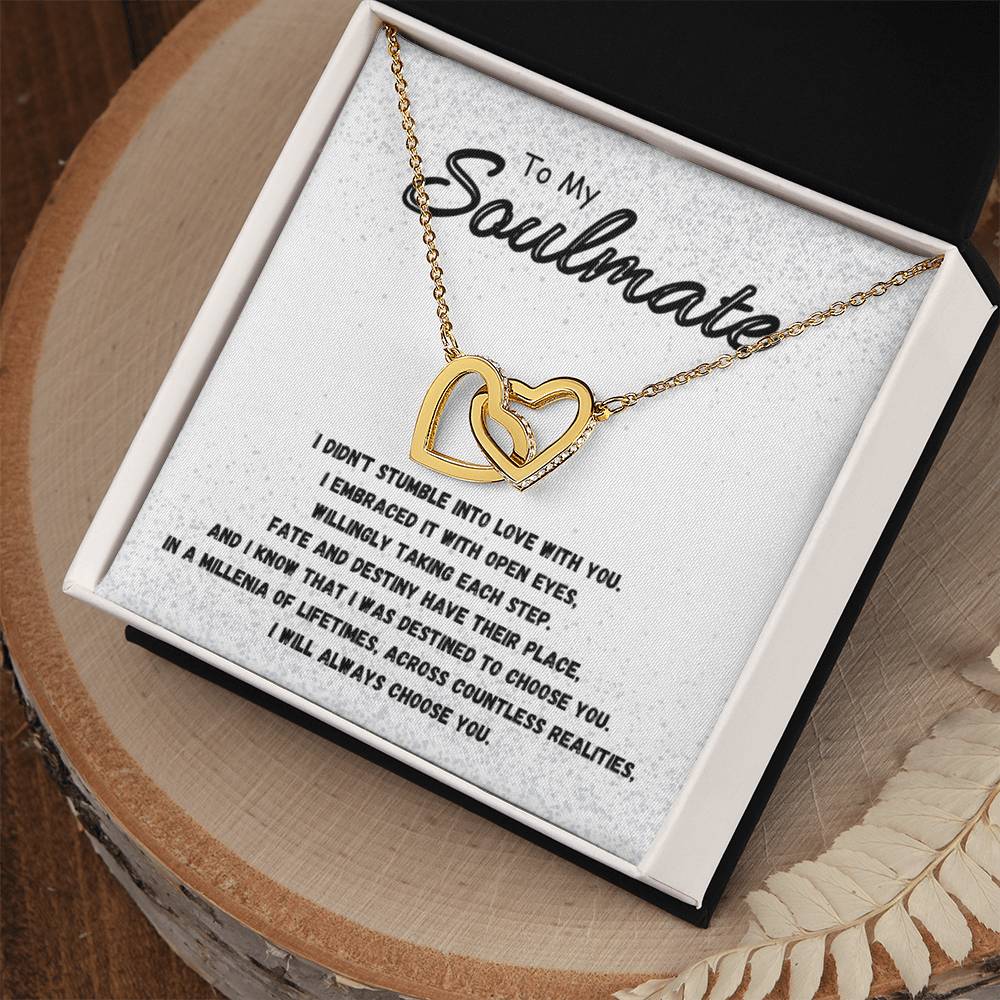 To My Soulmate - Interlocking Hearts Necklace