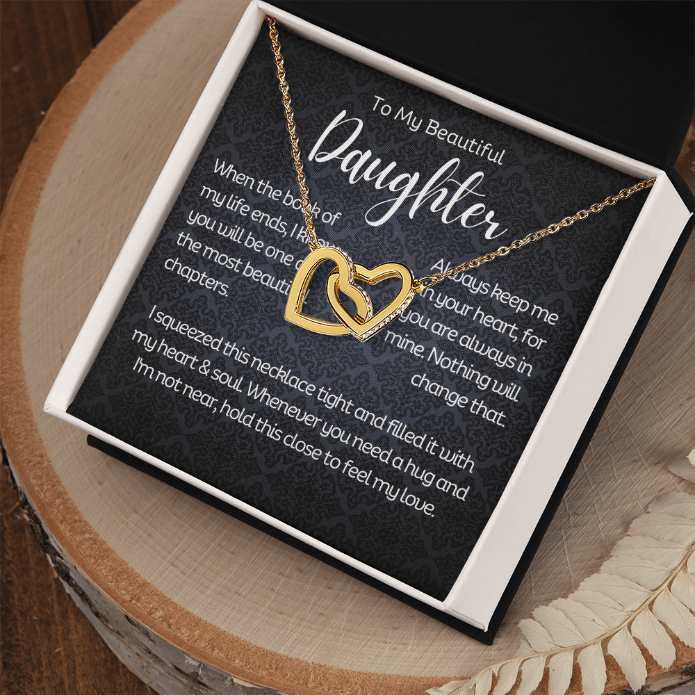To My Beautiful Daughter - Interlocking Hearts Necklace