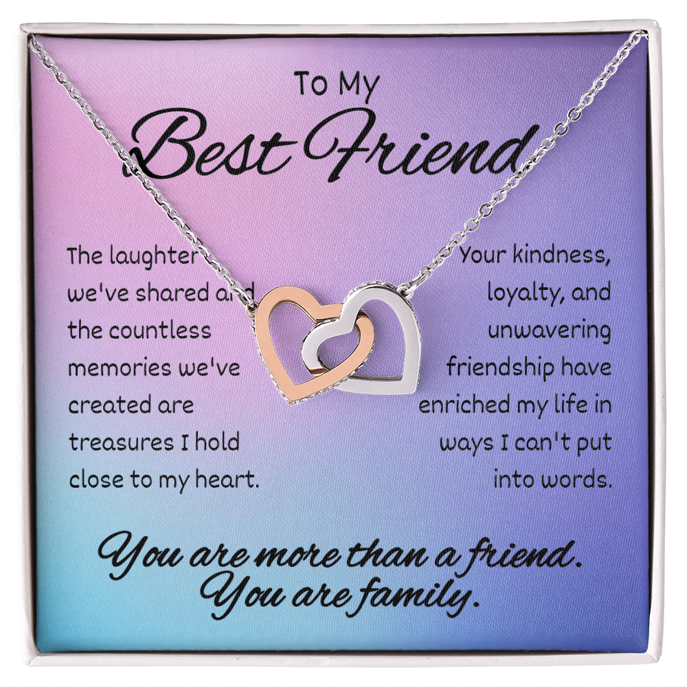 To My Best Friend - Interlocking Hearts Necklace