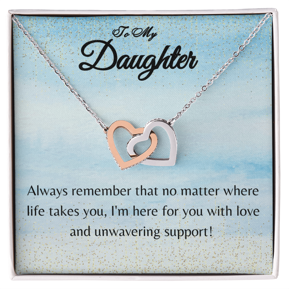 To My Daughter - Interlocking Hearts Necklace