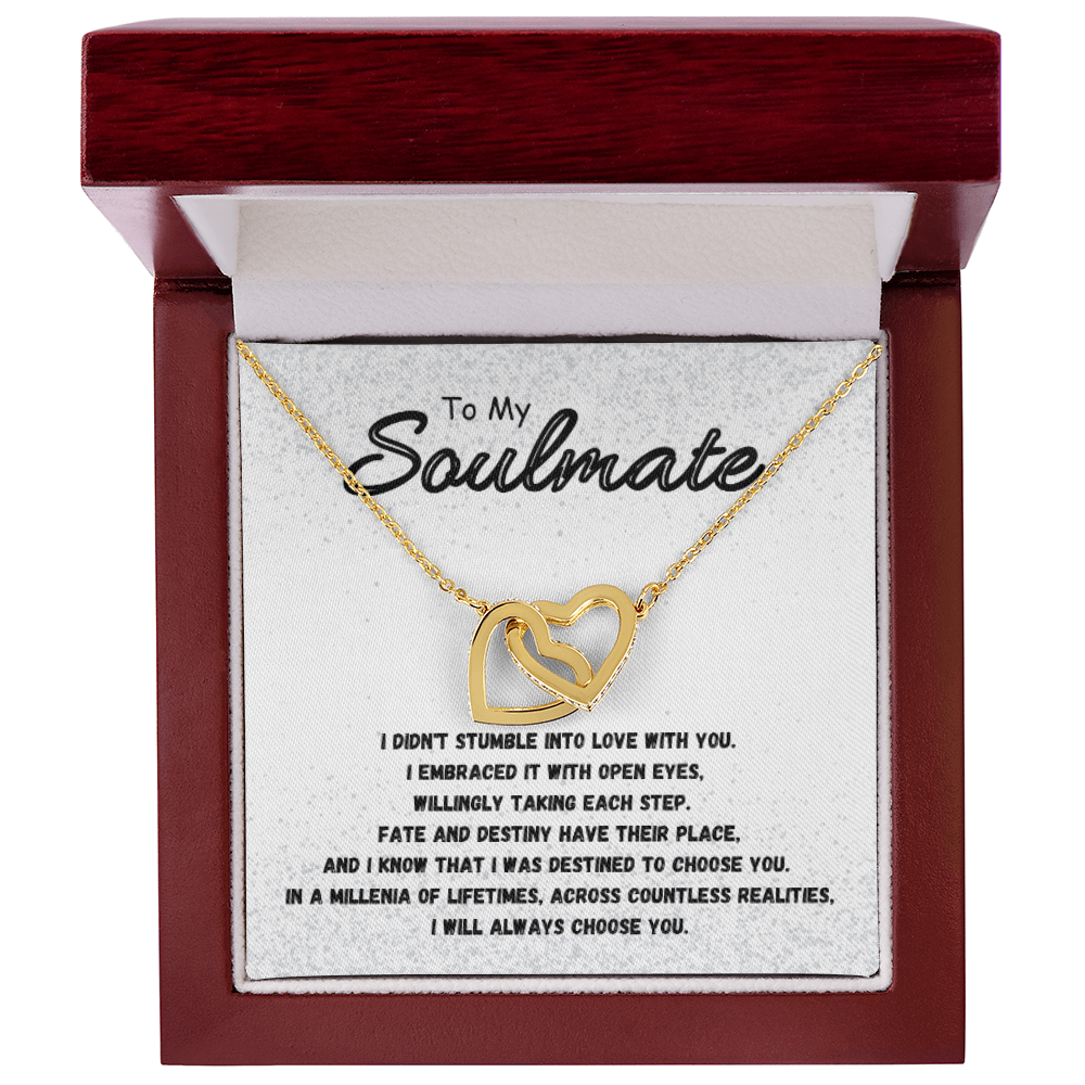 To My Soulmate - Interlocking Hearts Necklace