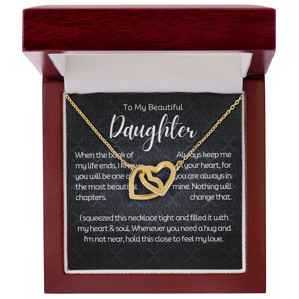 To My Beautiful Daughter - Interlocking Hearts Necklace