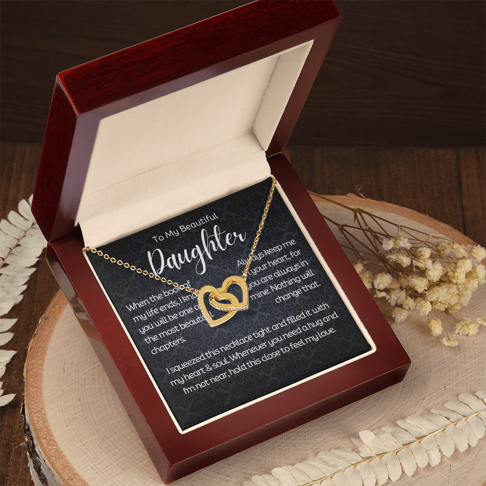 To My Beautiful Daughter - Interlocking Hearts Necklace