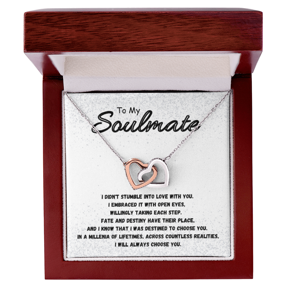 To My Soulmate - Interlocking Hearts Necklace