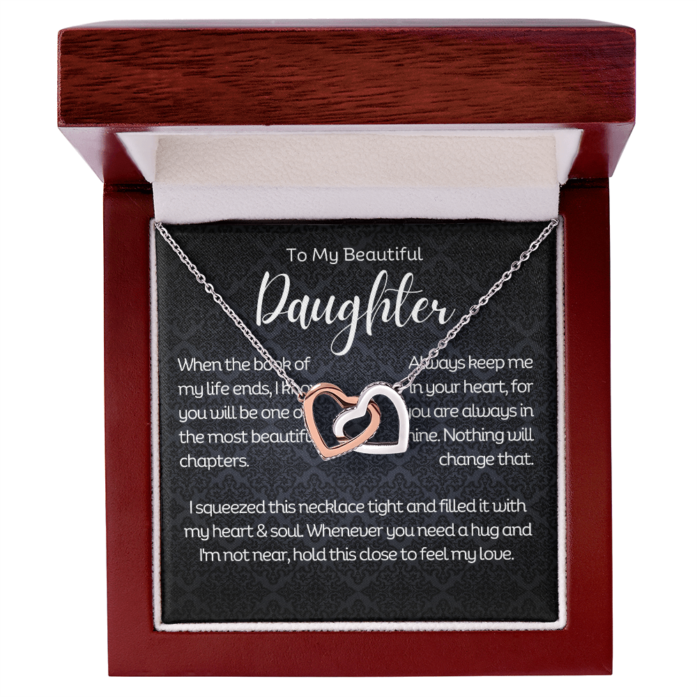 To My Beautiful Daughter - Interlocking Hearts Necklace