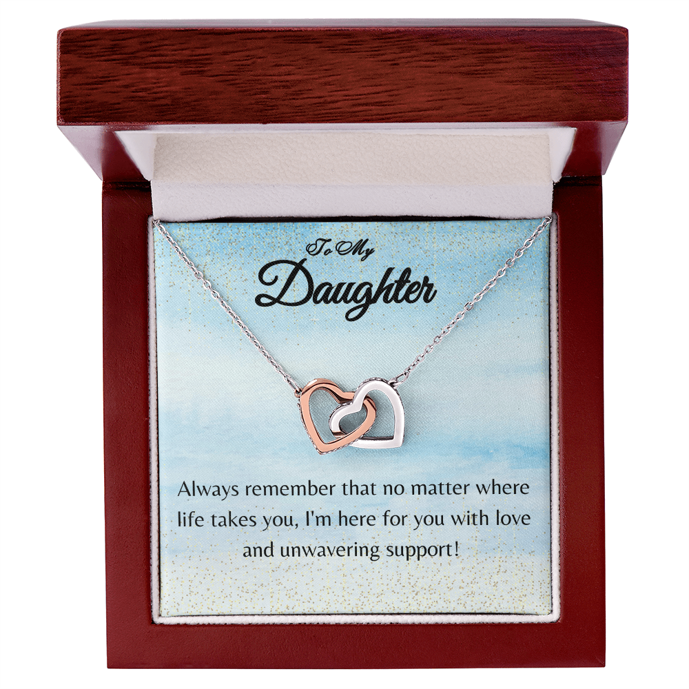 To My Daughter - Interlocking Hearts Necklace