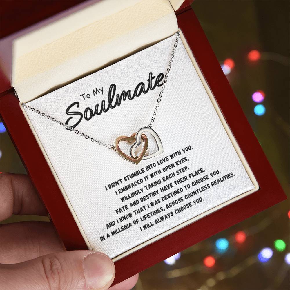 To My Soulmate - Interlocking Hearts Necklace
