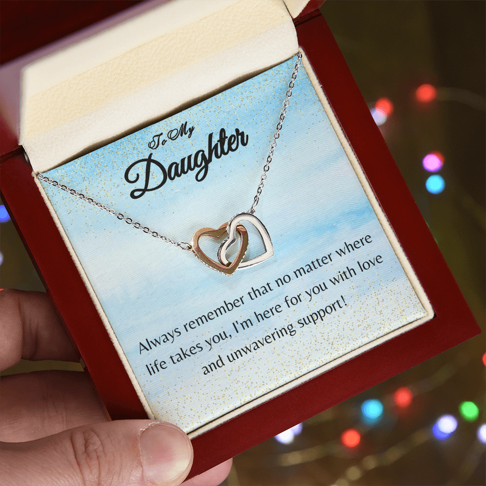 To My Daughter - Interlocking Hearts Necklace