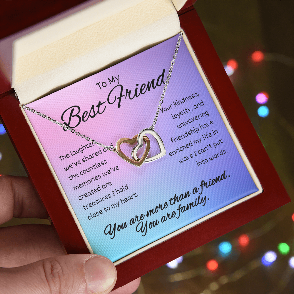 To My Best Friend - Interlocking Hearts Necklace