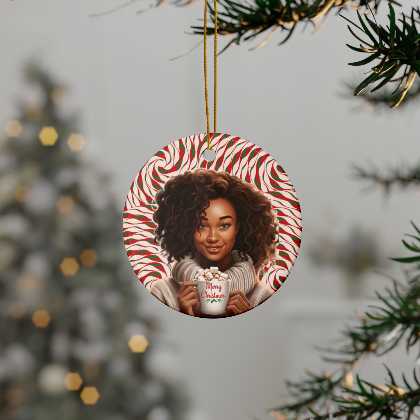 Hot Chocolate Christmas - Premium - Ceramic Ornament