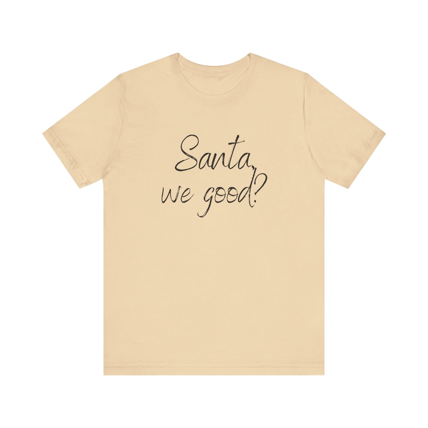 Santa, we good? Christmas Jersey Short Sleeve Tee