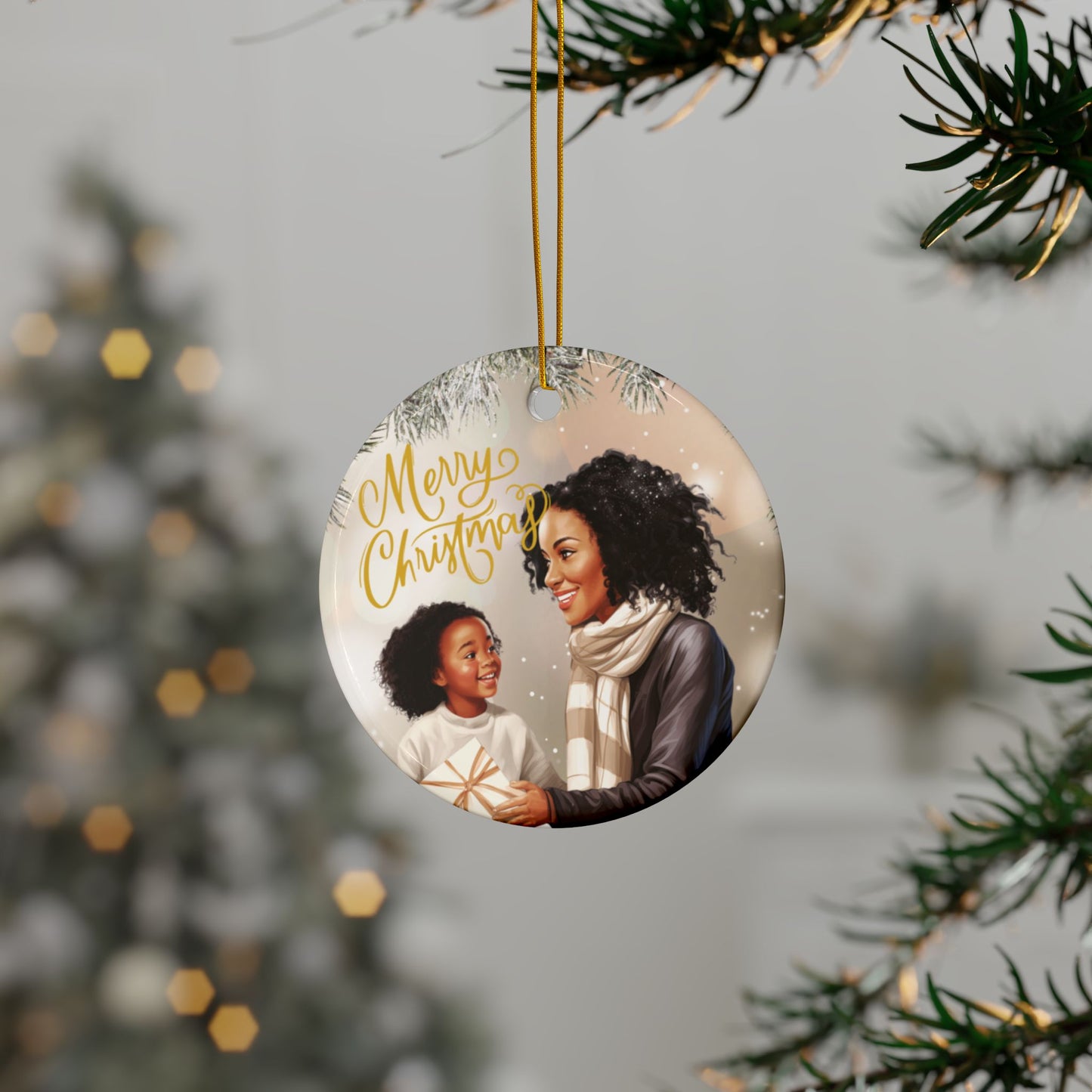 Merry Christmas- Premium - Ceramic Ornament