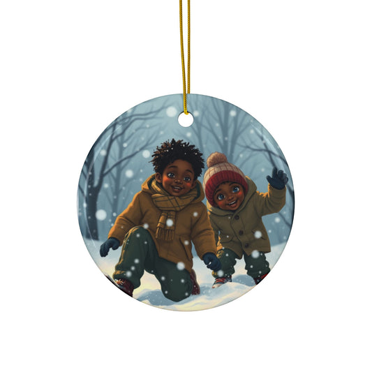 Winter Playtime - Premium - Ceramic Ornament