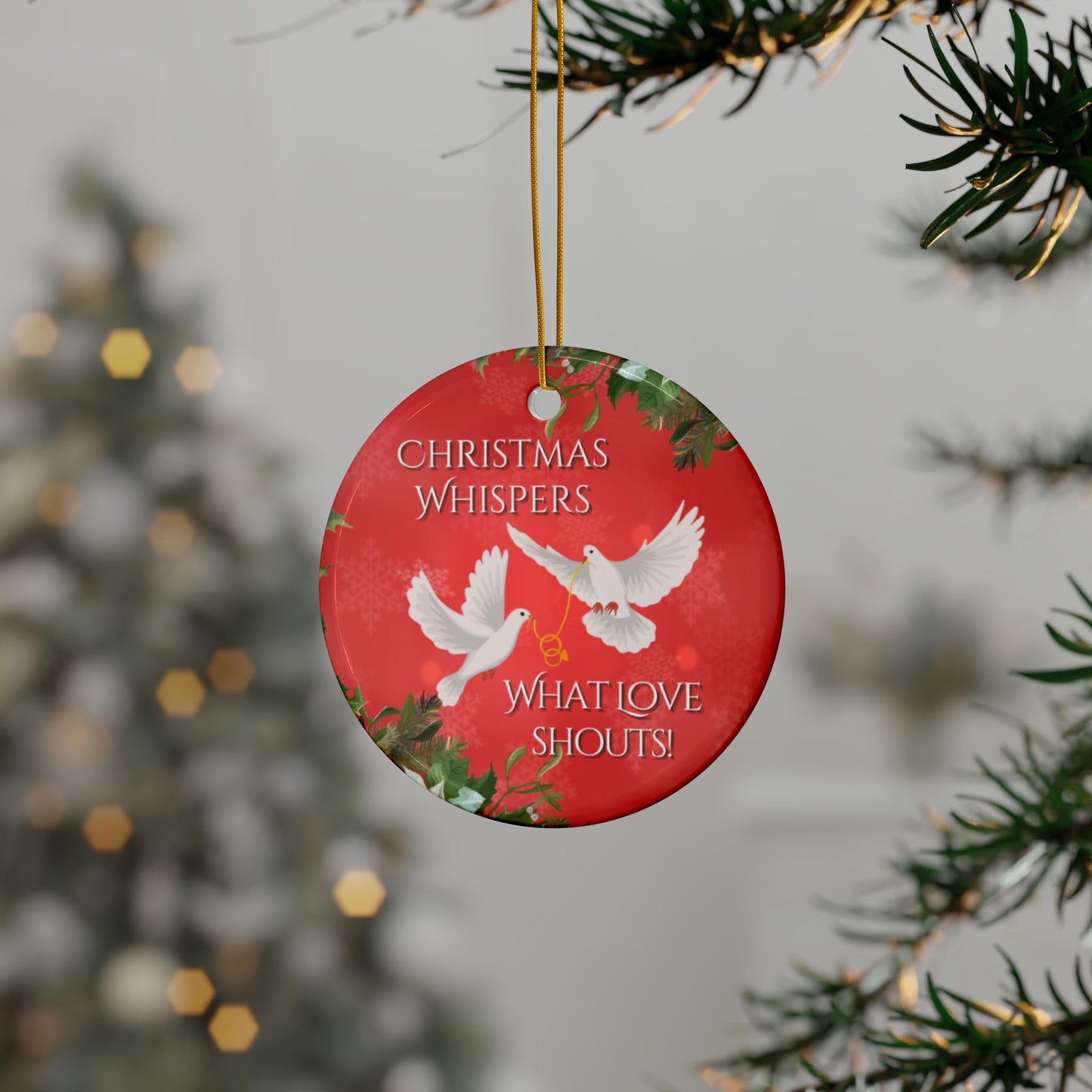 Ceramic Ornament - Christmas Whisper Design