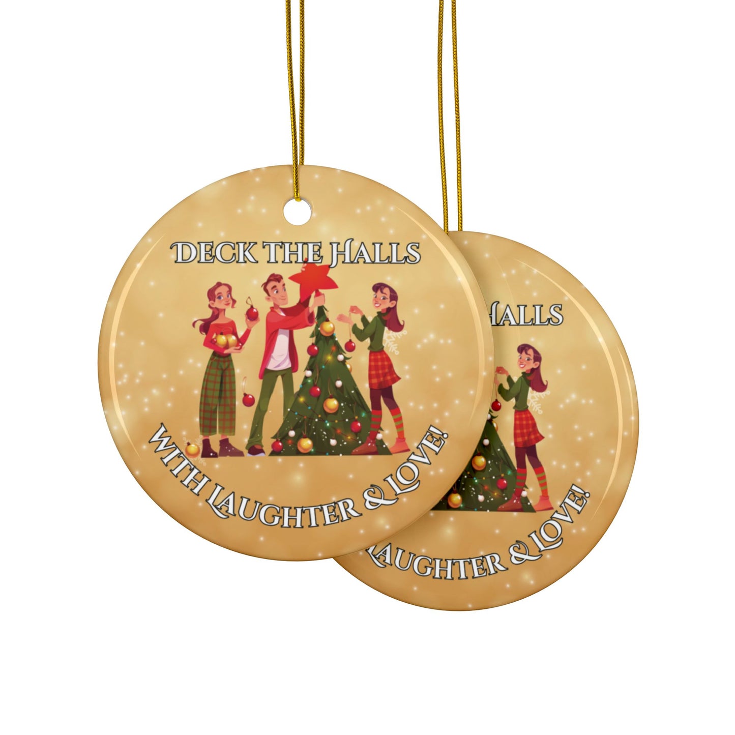 Ceramic Ornament - Deck the Hall Design