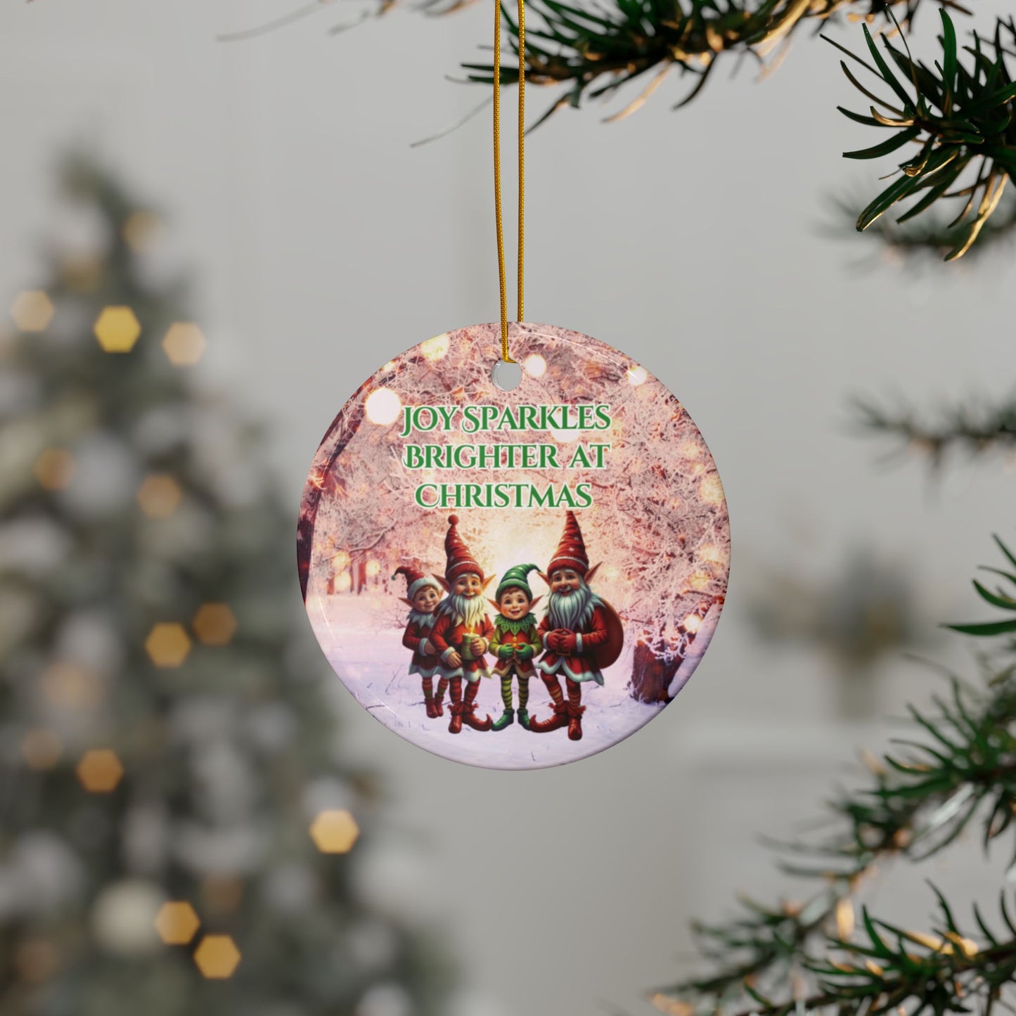 Ceramic Ornament - Christmas Joy Design