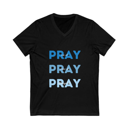 Pray Pray Pray Jersey Short Sleeve V-Neck Tee