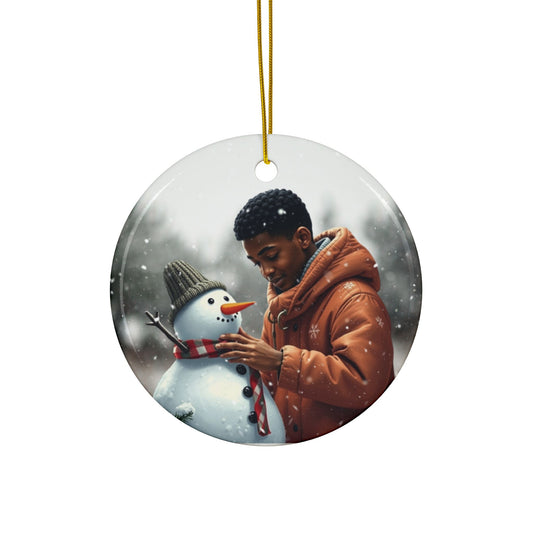 Build a Snowman - Premium - Ceramic Ornament