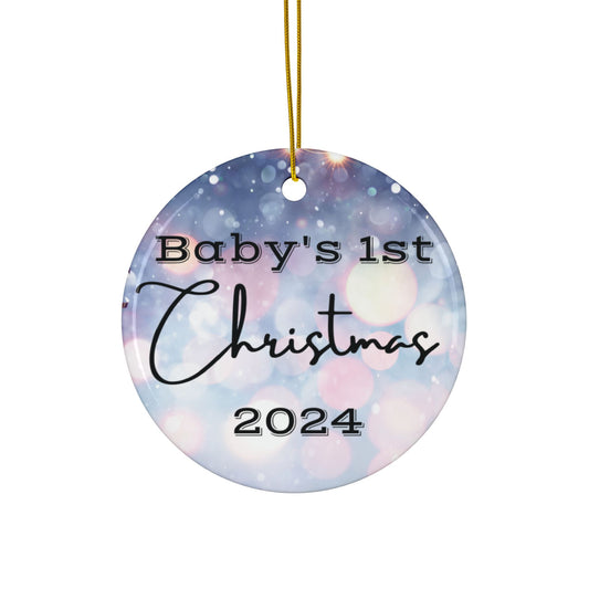 Christmas Ornament - Baby's First Christmas, Ceramic, 2-Side Print