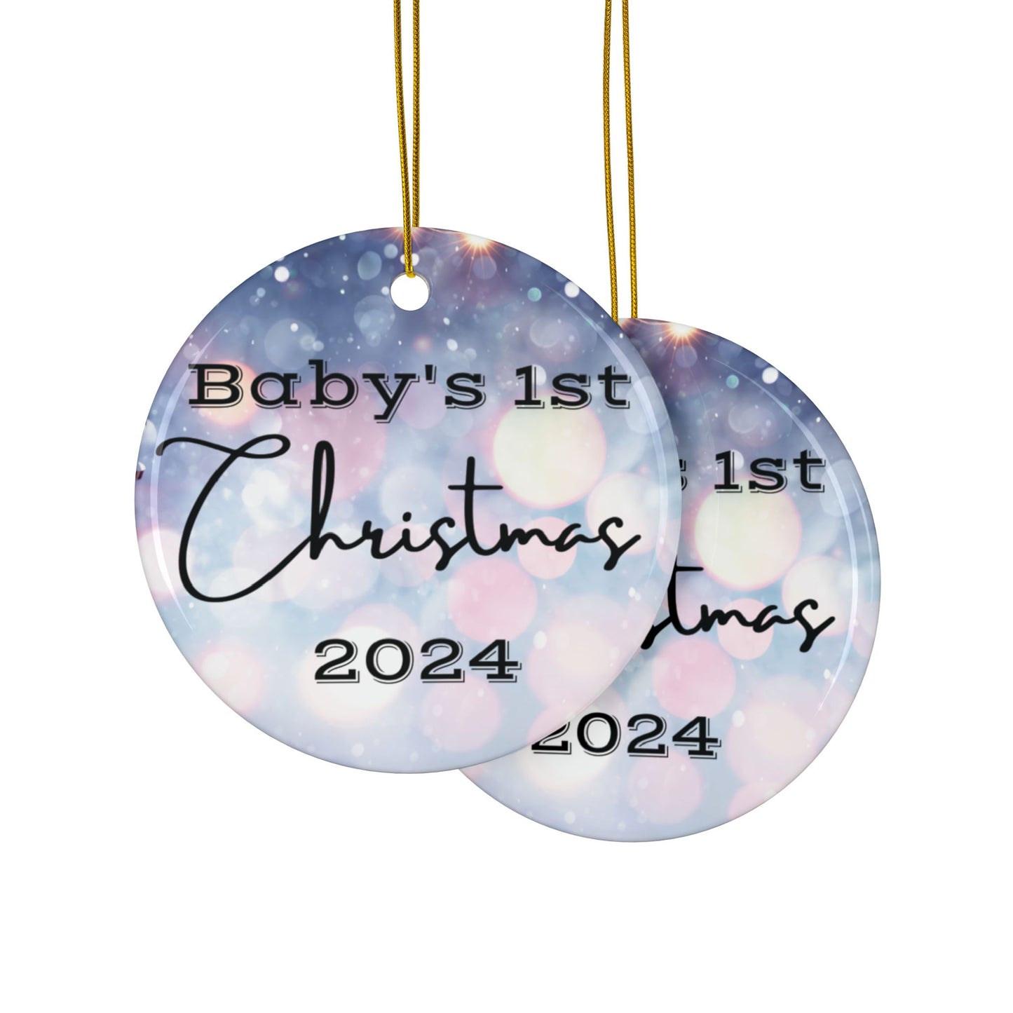 Christmas Ornament - Baby's First Christmas, Ceramic, 2-Side Print