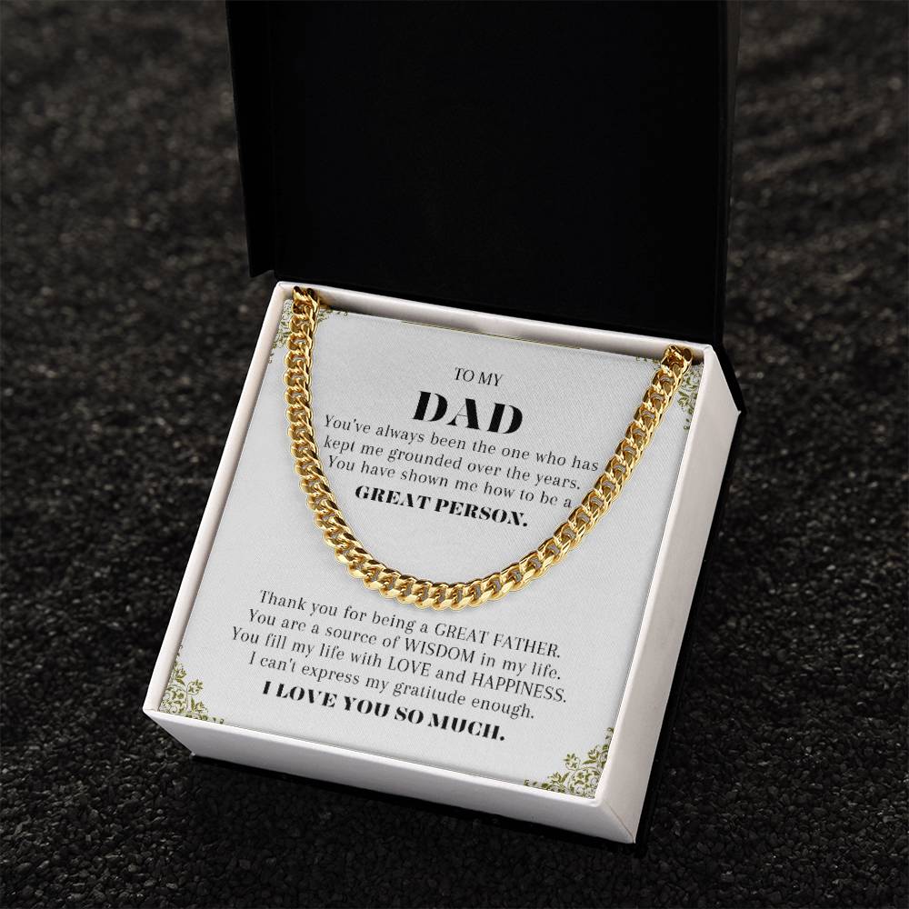 To My Dad - Cuban Link Chain