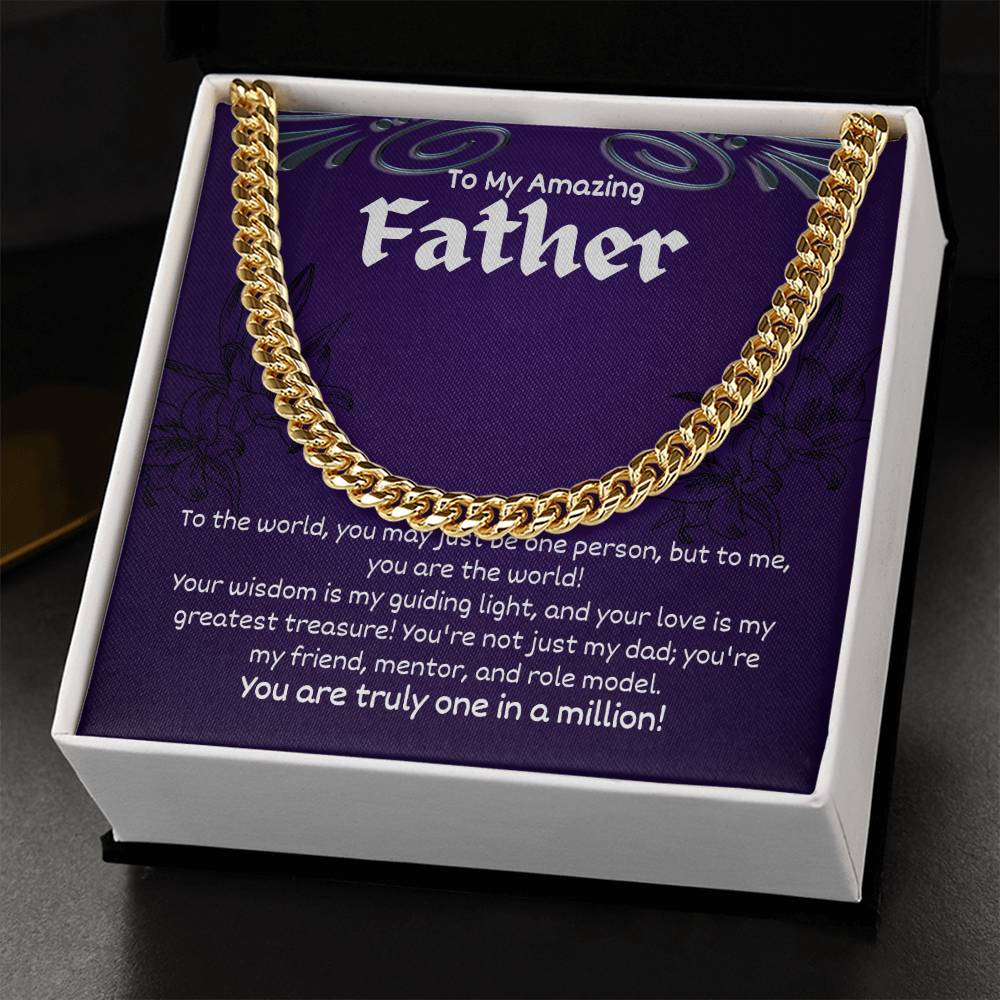 To My Amazing Father - Cuban Link Chain