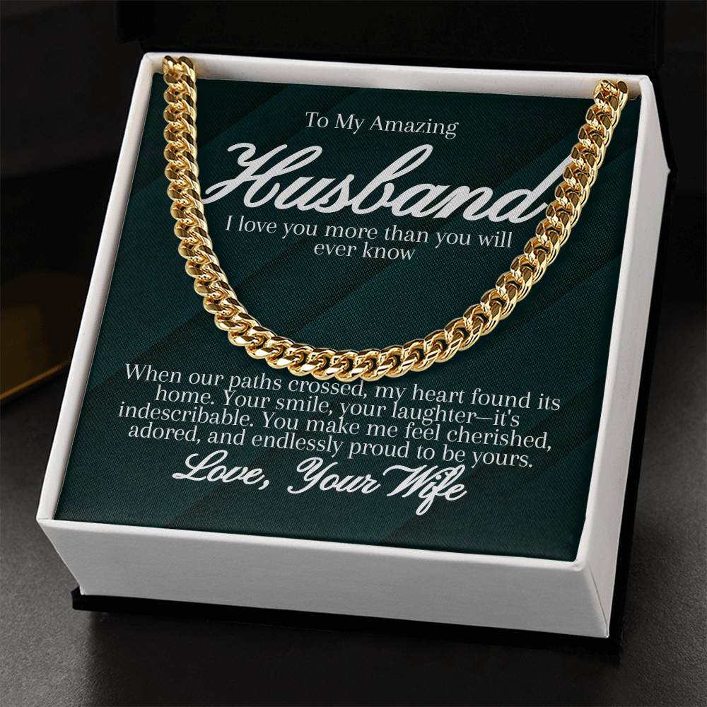 To My Amazing Husband - Cuban Link Chain